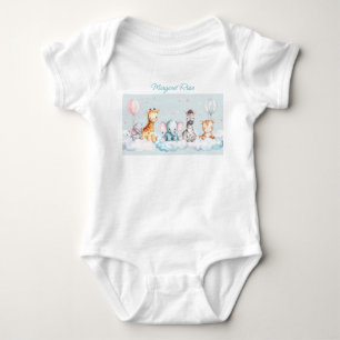 Individuelle Name Baby Zebra mit all seinen Freund Strampler