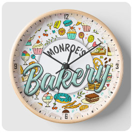 Individuelle Name Bäckerei Konditorei Koch Bake Sh Große Wanduhr