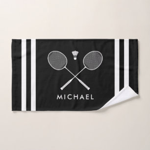 Individuelle Name Badminton Black Stripes Handtuch