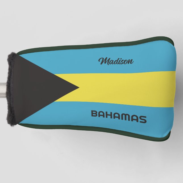Individuelle Name Bahamas Flag Golf Headcover (Vorderseite)
