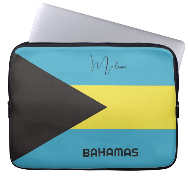 Individuelle Name Bahamas Flag Laptopschutzhülle (Vorderseite)
