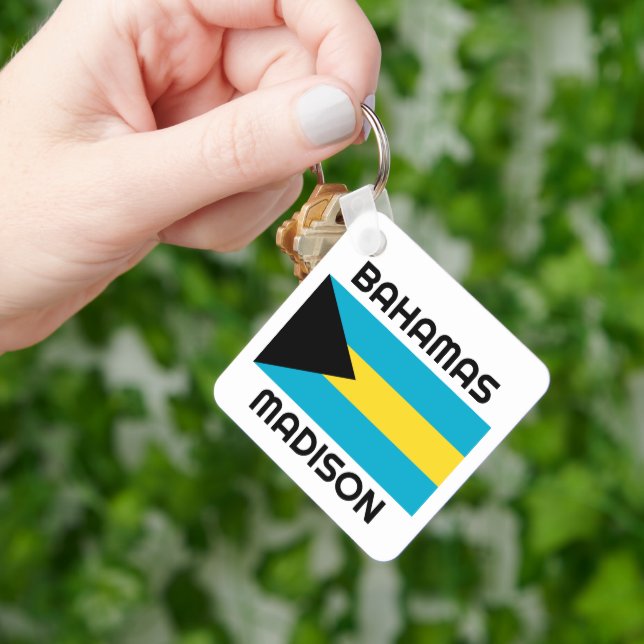 Individuelle Name Bahamas Flag Schlüsselanhänger (Hand)
