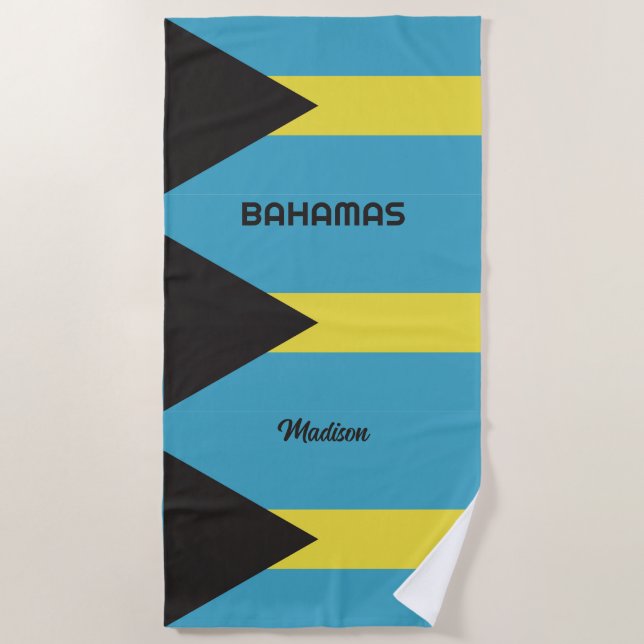Individuelle Name Bahamas Flag Strandtuch (Vorderseite)