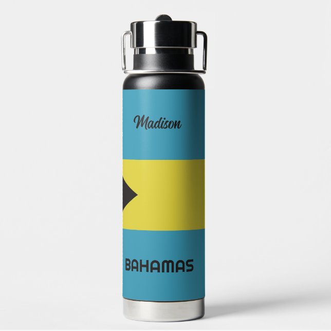 Individuelle Name Bahamas Flag Trinkflasche (Hinten)