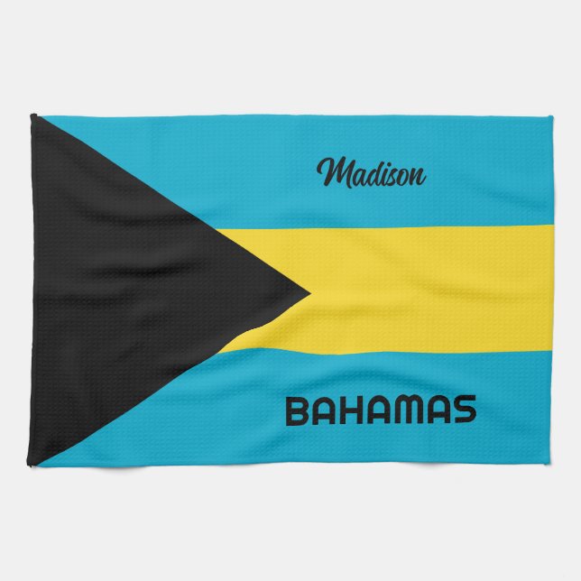 Individuelle Name Bahamas Geschirrtuch (Horizontal)