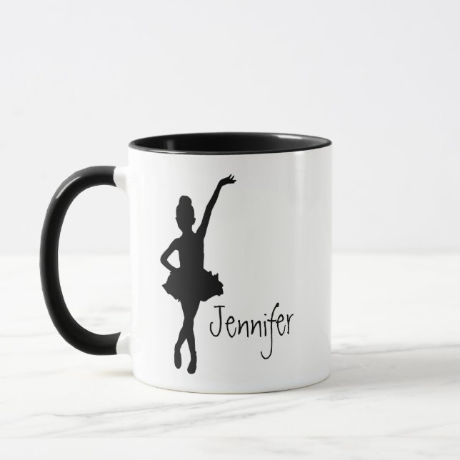Individuelle Name Ballerina Ballettänzerin Silhoue Tasse (Links)