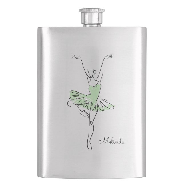 Individuelle Name Ballerina Flachmann (Vorderseite)