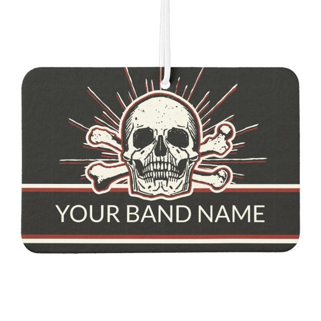 Individuelle Name Band Merch Skull Bones Rock & Ro Autolufterfrischer (Vorderseite)