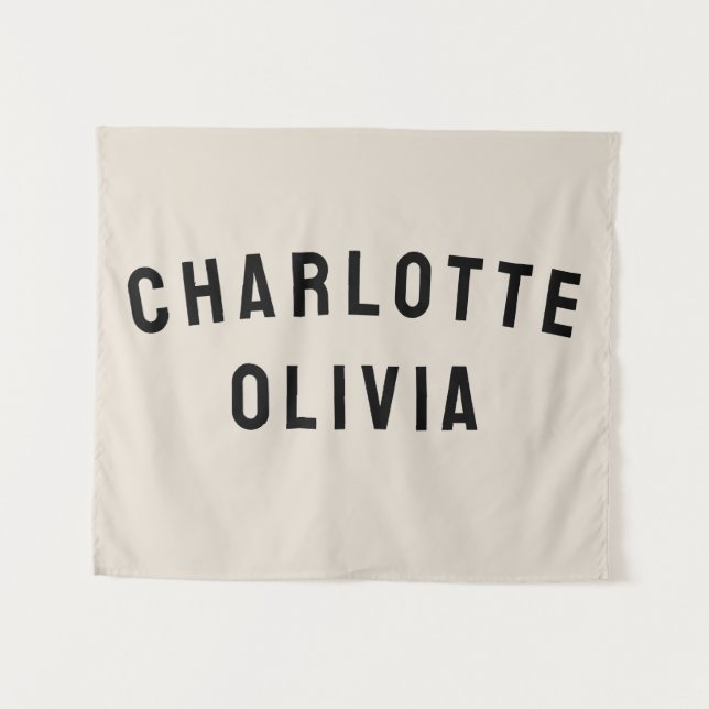 Individuelle Name Banner Personalisiertes Kinderzi Wandteppich (Vorderseite (Horizontal))