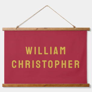 Individuelle Name Banner Personalisiertes Kinderzi Wandteppich Mit Holzrahmen