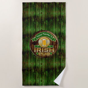 Individuelle Name Bar Irish Pub Sign St Patricks D Strandtuch