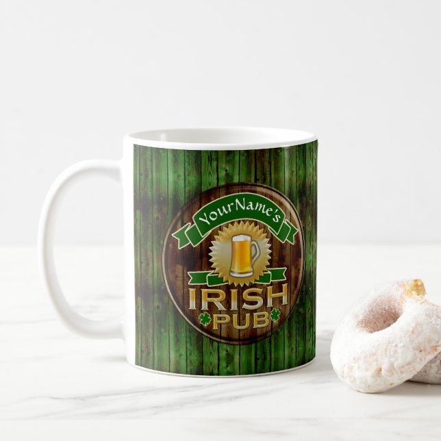 Individuelle Name Bar Irish Pub Sign St Patricks D Tasse (Mit Donut)