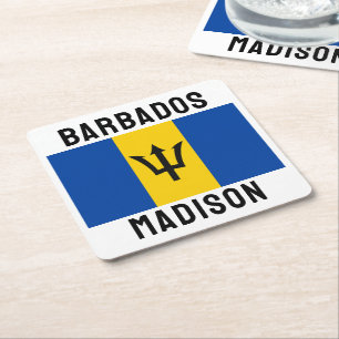Individuelle Name Barbados Flag Rechteckiger Pappuntersetzer