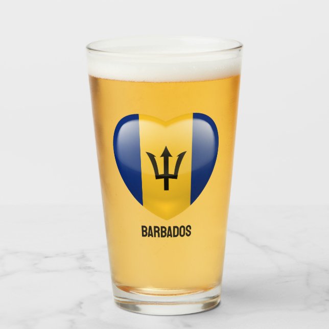 Individuelle Name Barbados Liebe Glas (Vorne (Gefüllt))