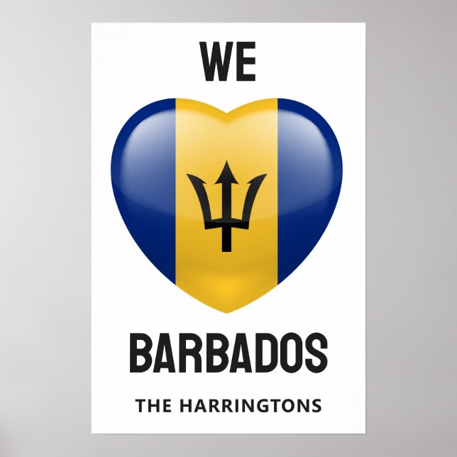 Individuelle Name Barbados Liebe Poster (Vorne)