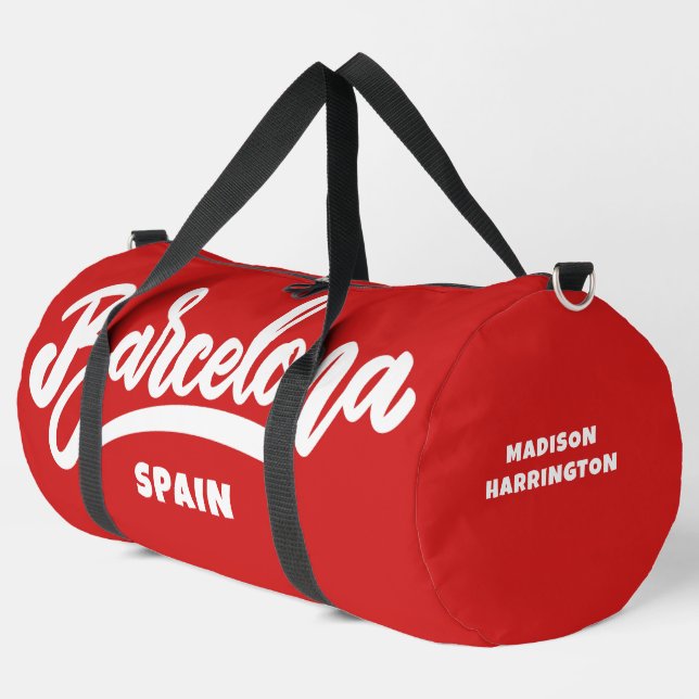 Individuelle Name Barcelona Spanien Duffle Bag (Linke Ecke)