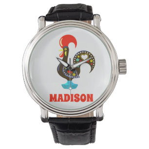 Individuelle Name Barcelos Portuos Rooster Black Armbanduhr