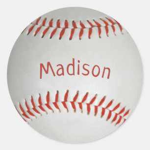 Individuelle Name Baseball-Aufkleber Runder Aufkleber