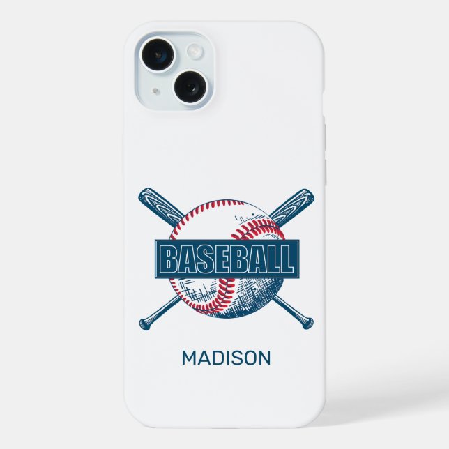 Individuelle Name Baseball iPhone Hülle (Rückseite)