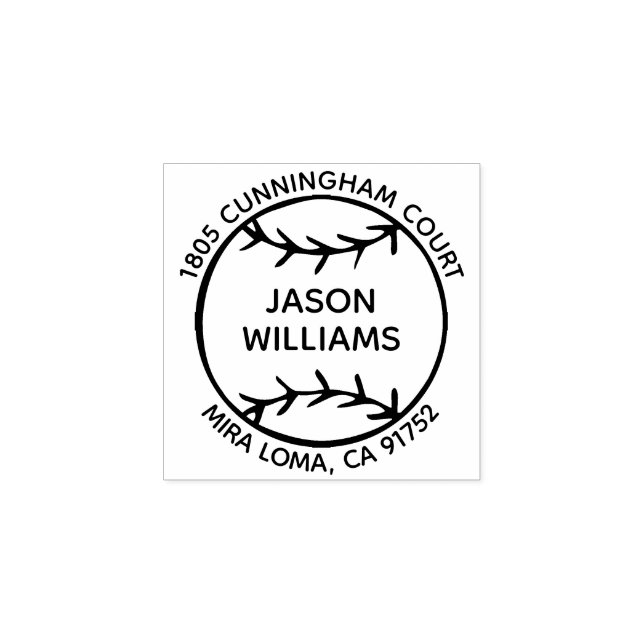 Individuelle Name Baseball Rücksendeadresse Briefm Gummistempel (Prägung)