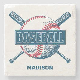 Individuelle Name Baseball Steinuntersetzer