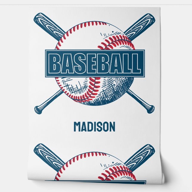 Individuelle Name Baseball Tapete (Abrollen)