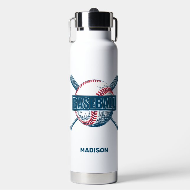 Individuelle Name Baseball Trinkflasche (Vorderseite)