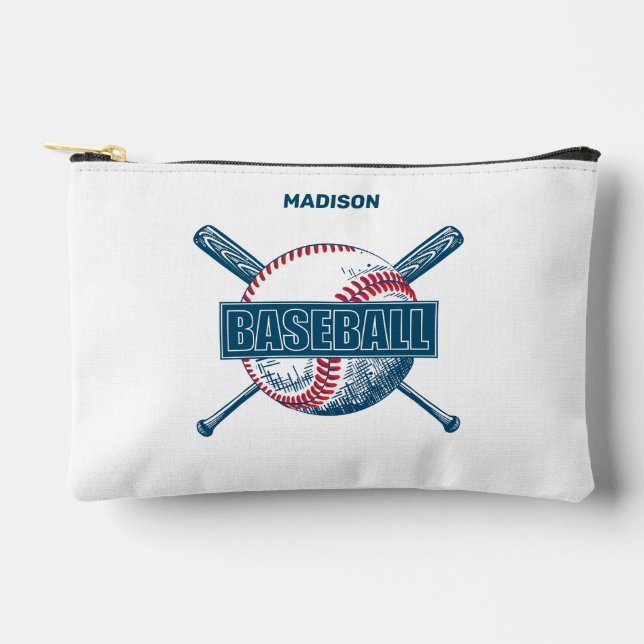 Individuelle Name Baseball Zubehörtasche (Vorderseite)