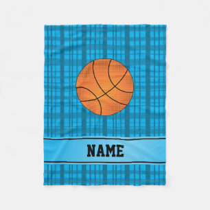 Individuelle Name Basketball Blau kariert Fleecedecke