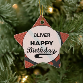 Individuelle Name Basketball Geburtstag Große Grun Keramik Ornament