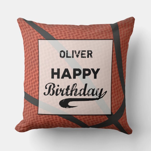 Individuelle Name Basketball Geburtstag Große Grun Kissen (Vorderseite)