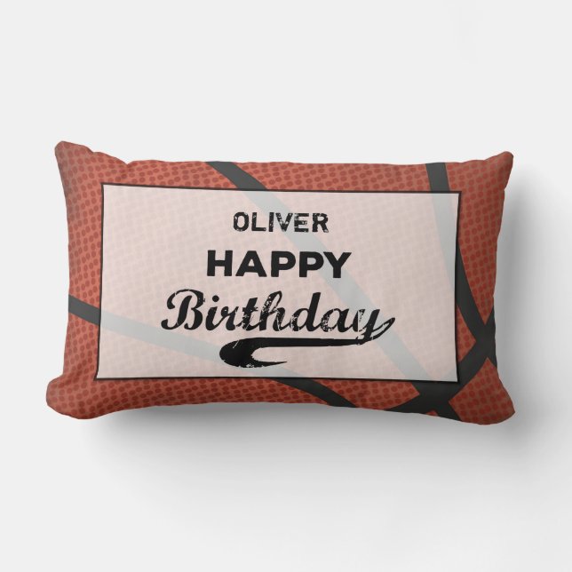 Individuelle Name Basketball Geburtstag Große Grun Lendenkissen (Vorderseite)