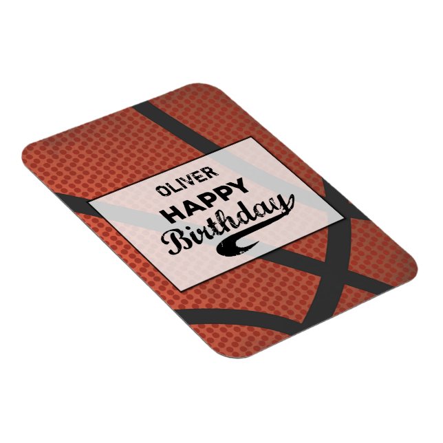 Individuelle Name Basketball Geburtstag Große Grun Magnet (Rechte Seite)