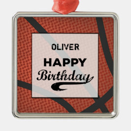 Individuelle Name Basketball Geburtstag Große Grun Ornament Aus Metall