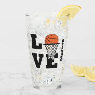 Individuelle Name Basketball Liebe Glas