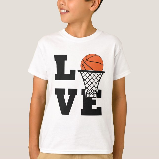 Individuelle Name Basketball Liebe T-Shirt (Vorderseite)