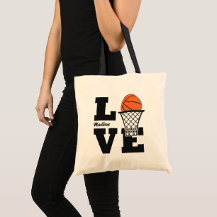 Individuelle Name Basketball Liebe Tragetasche