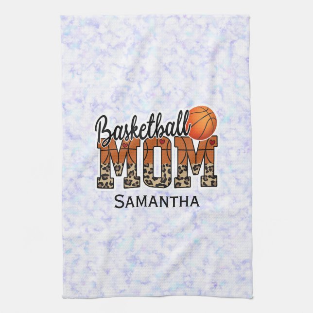 Individuelle Name Basketball Mama | Muttertag Geschirrtuch (Vertikal)