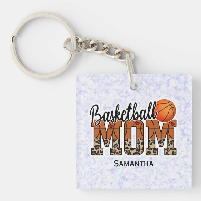 Individuelle Name Basketball Mama | Muttertagsflie Schlüsselanhänger (Vorderseite)