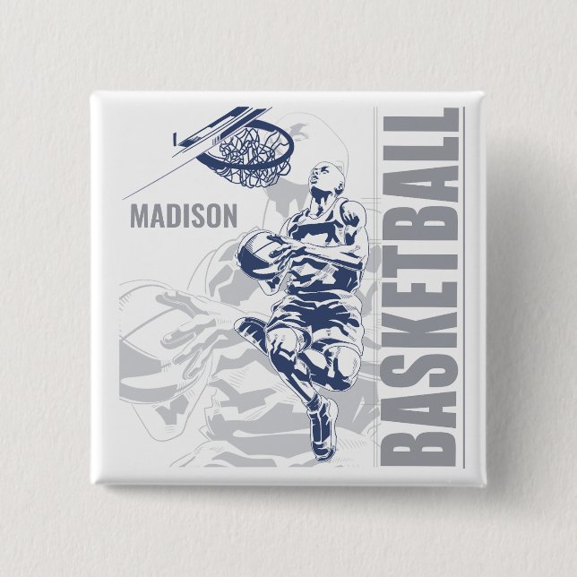Individuelle Name Basketball Player Button (Vorderseite)