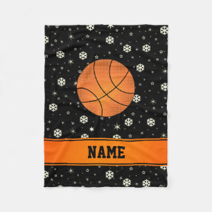 Individuelle Name Basketball Schwarze Schneewiesen Fleecedecke