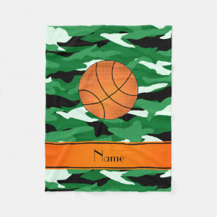 Individuelle Name Basketballgrün Tarnung Fleecedecke