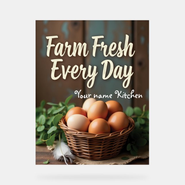 Individuelle Name Bauernhof Küche Décor Acrylschild (Vorderseite)