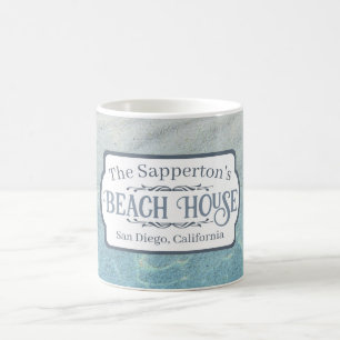 Individuelle Name Beach House Sand und Wasser Kaffeetasse