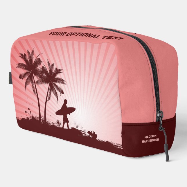 Individuelle Name Beach Surfer Waschbeutel (Rechte Ecke)