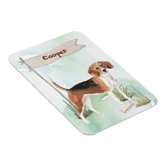 Individuelle Name Beagle Haustier Magnet (Rechte Seite)