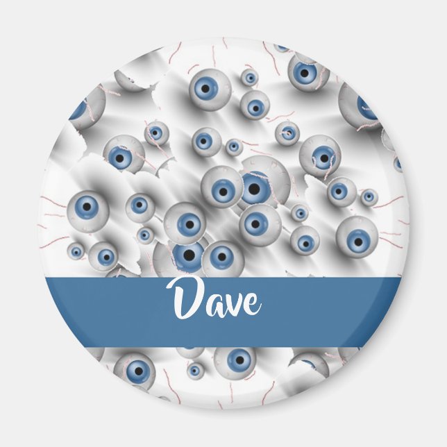 Individuelle Name beängstigende Augen Magnet (Vorne)