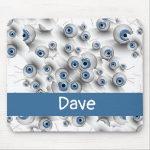 Individuelle Name beängstigende Augen Mousepad