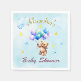 Individuelle Name Bear schwimmende Ballons Babydus Serviette