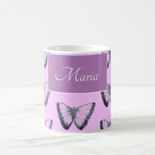 Individuelle Name Beautiful Butterfly Kaffeetasse